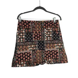 Hollister Floral Patchwork Boho Mini Skirt Size 7